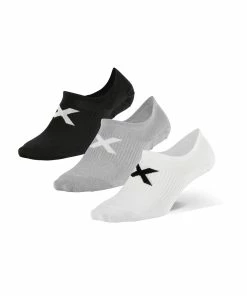 2XU - Invisible Unisex Socks 3-Pack - Three Colours (1x Black, 1x White, 1x Grey) - 2023