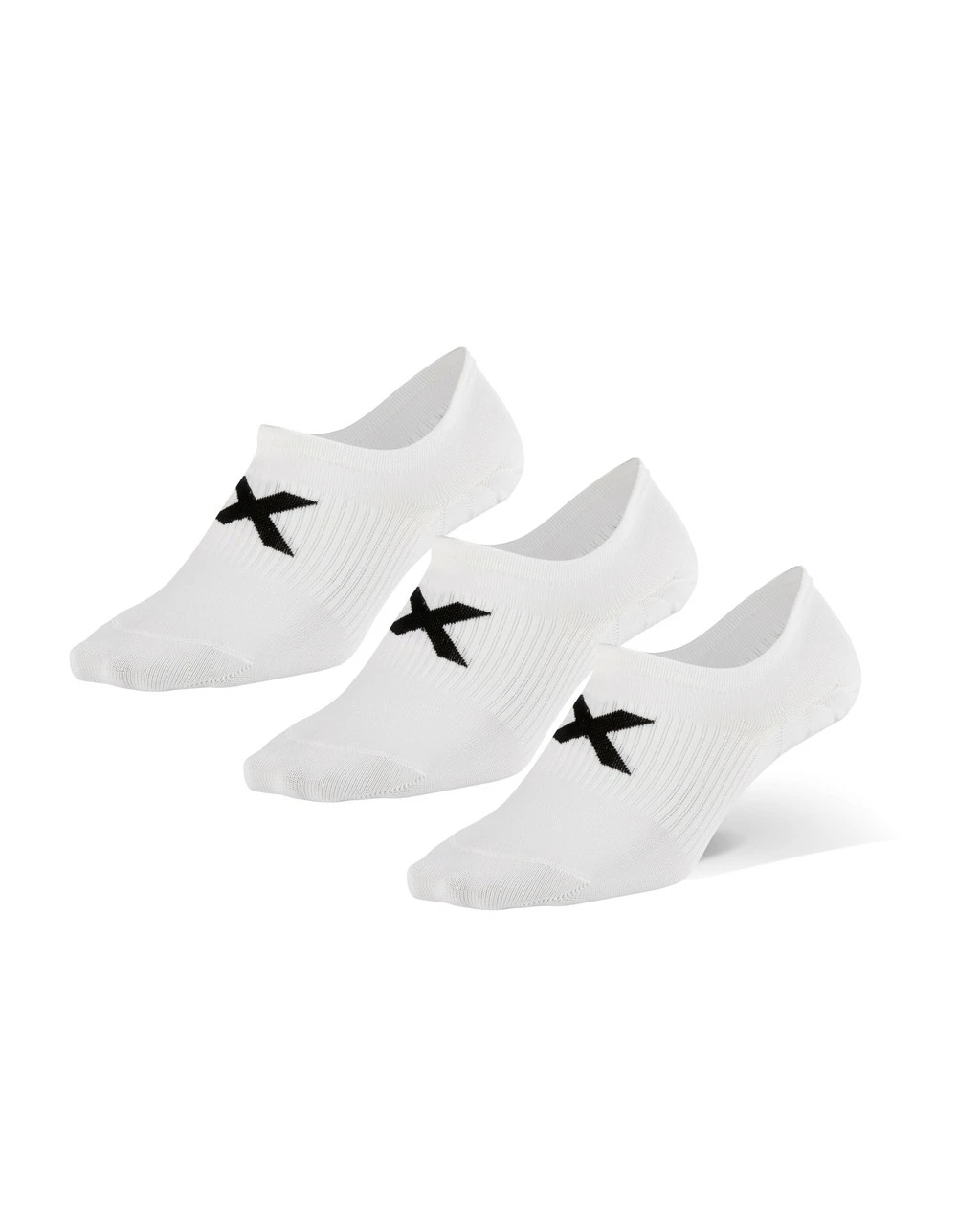2XU - Invisible Unisex Socks 3-Pack - White/Black - 2023 1 2XU - Invisible Unisex Socks 3-Pack - White/Black - 2023