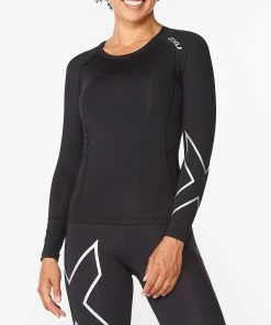 2XU - Women's Core Compression Long-Sleeve Top 2023 - Black/Silver