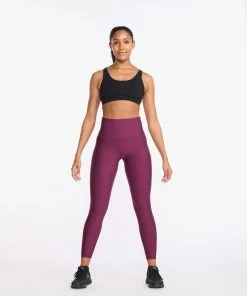 2XU - Aero Sculpt Hi-Rise Compression Tights - Women's - Mulberry/Peach Whip Reflective
