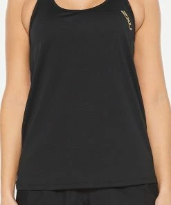 2XU - Women's GHST Singlet - Black/Gold Reflective