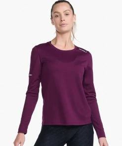2XU - Aero Long Sleeve - Women's - Beet/Silver Reflective