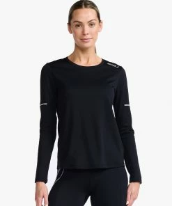 2XU - Aero Long Sleeve - Women's - Black/Silver Reflective - 2023