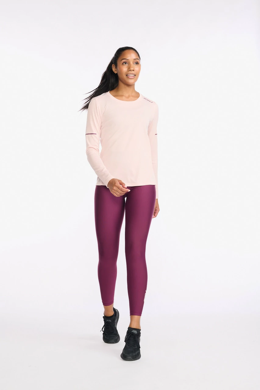 2XU - Aero Long Sleeve - Women's - Peach Whip/Mulberry Reflective - Image 3
