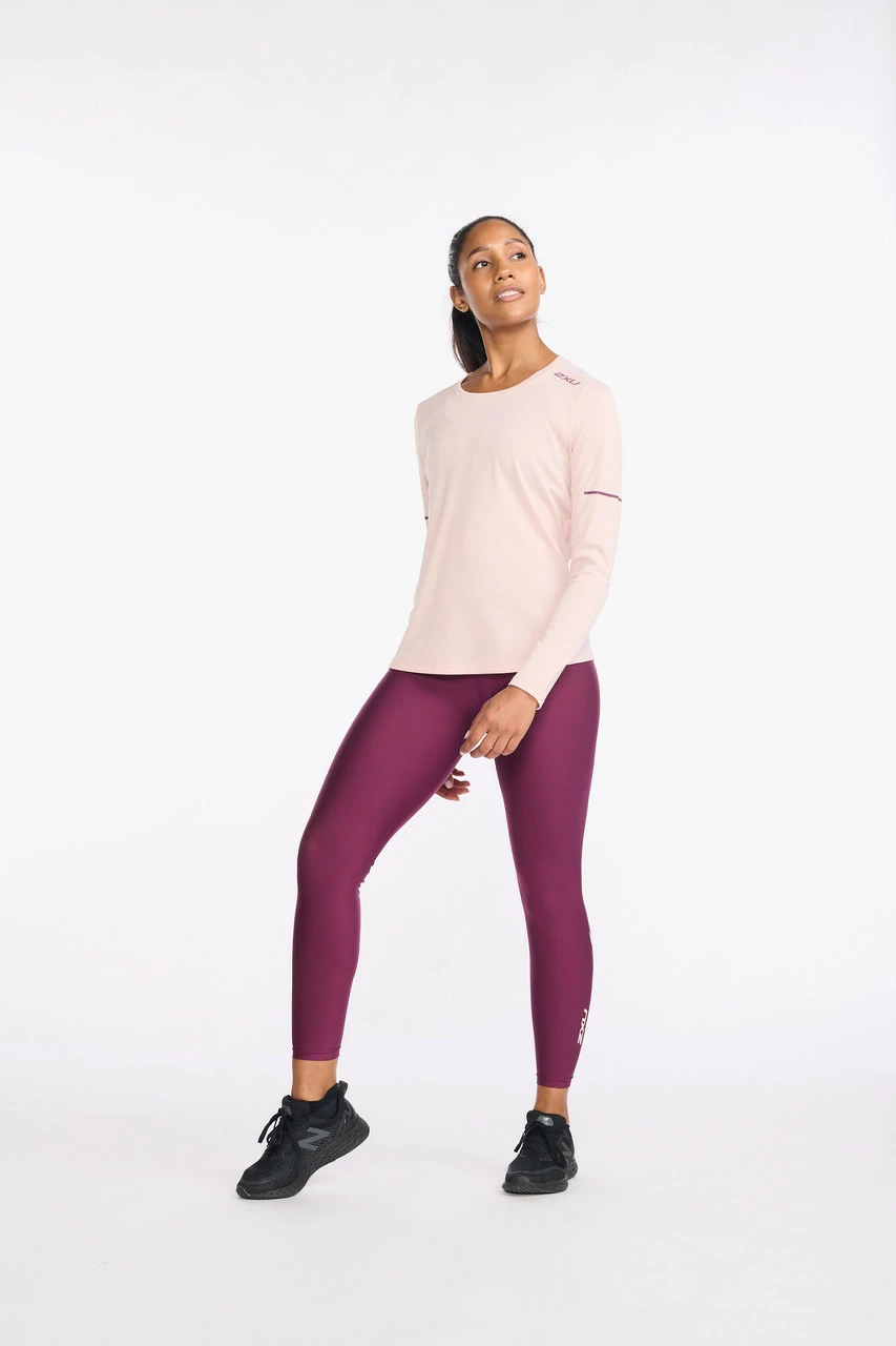 2XU - Aero Long Sleeve - Women's - Peach Whip/Mulberry Reflective - Image 4