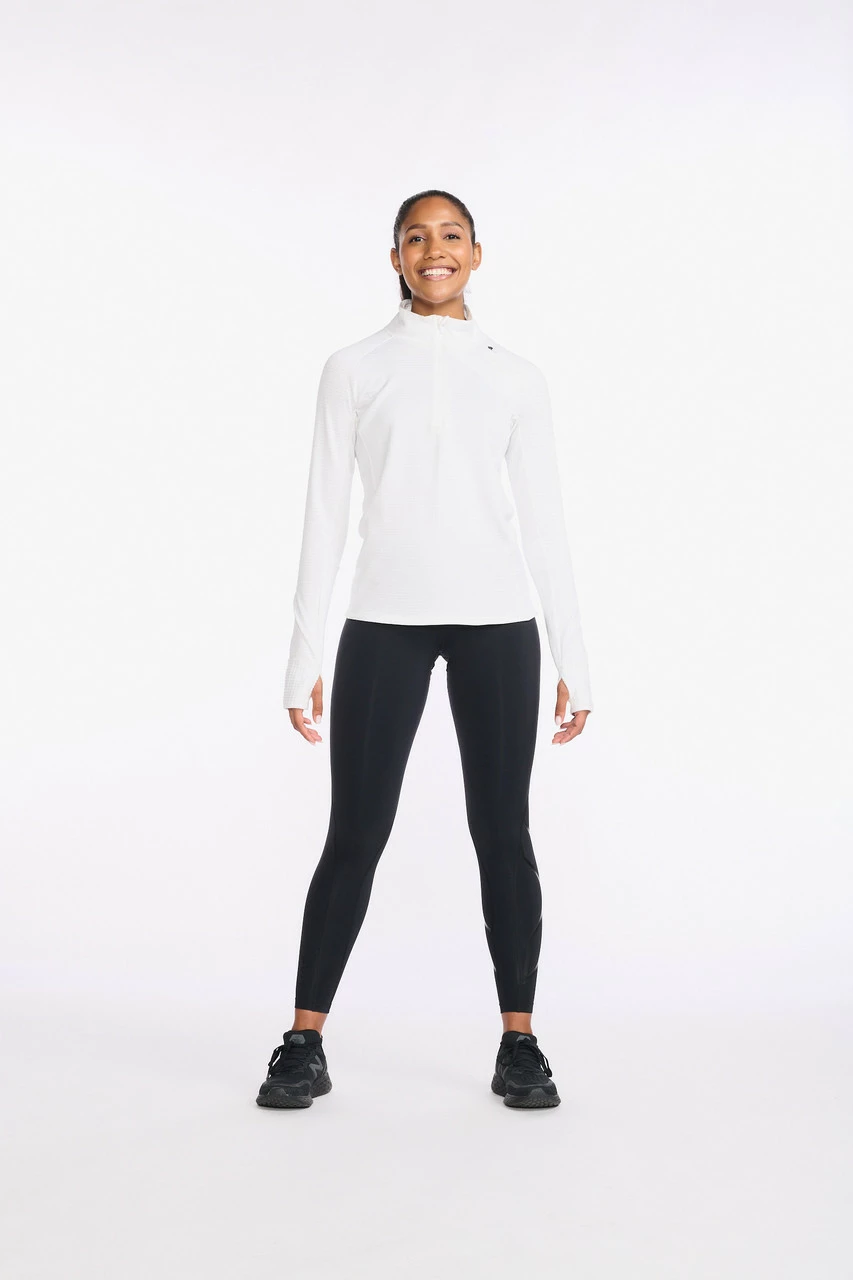 2XU - Ignition 1/4 Zip - Women's - White/White Reflective