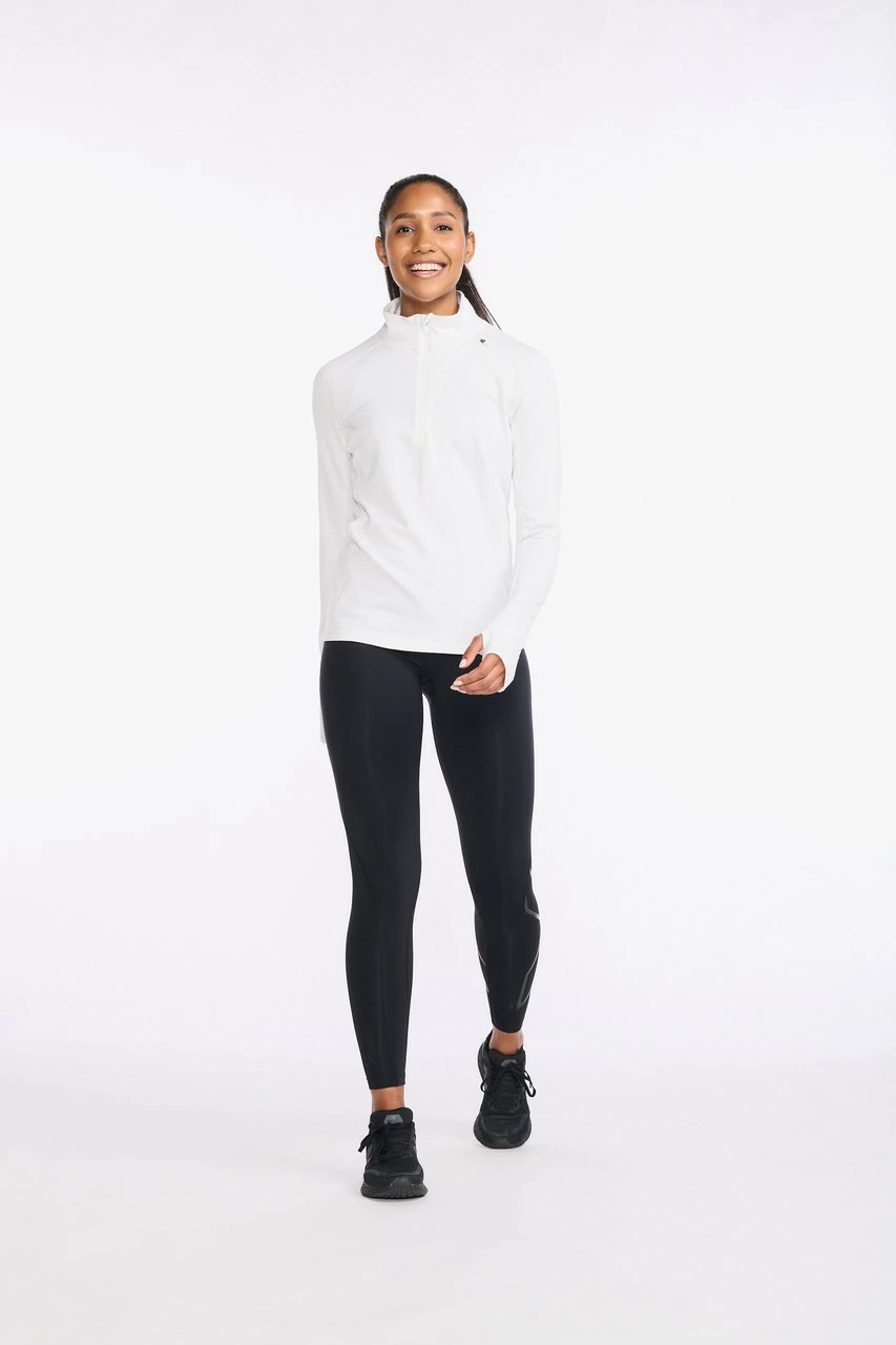 2XU - Ignition 1/4 Zip - Women's - White/White Reflective - Image 2