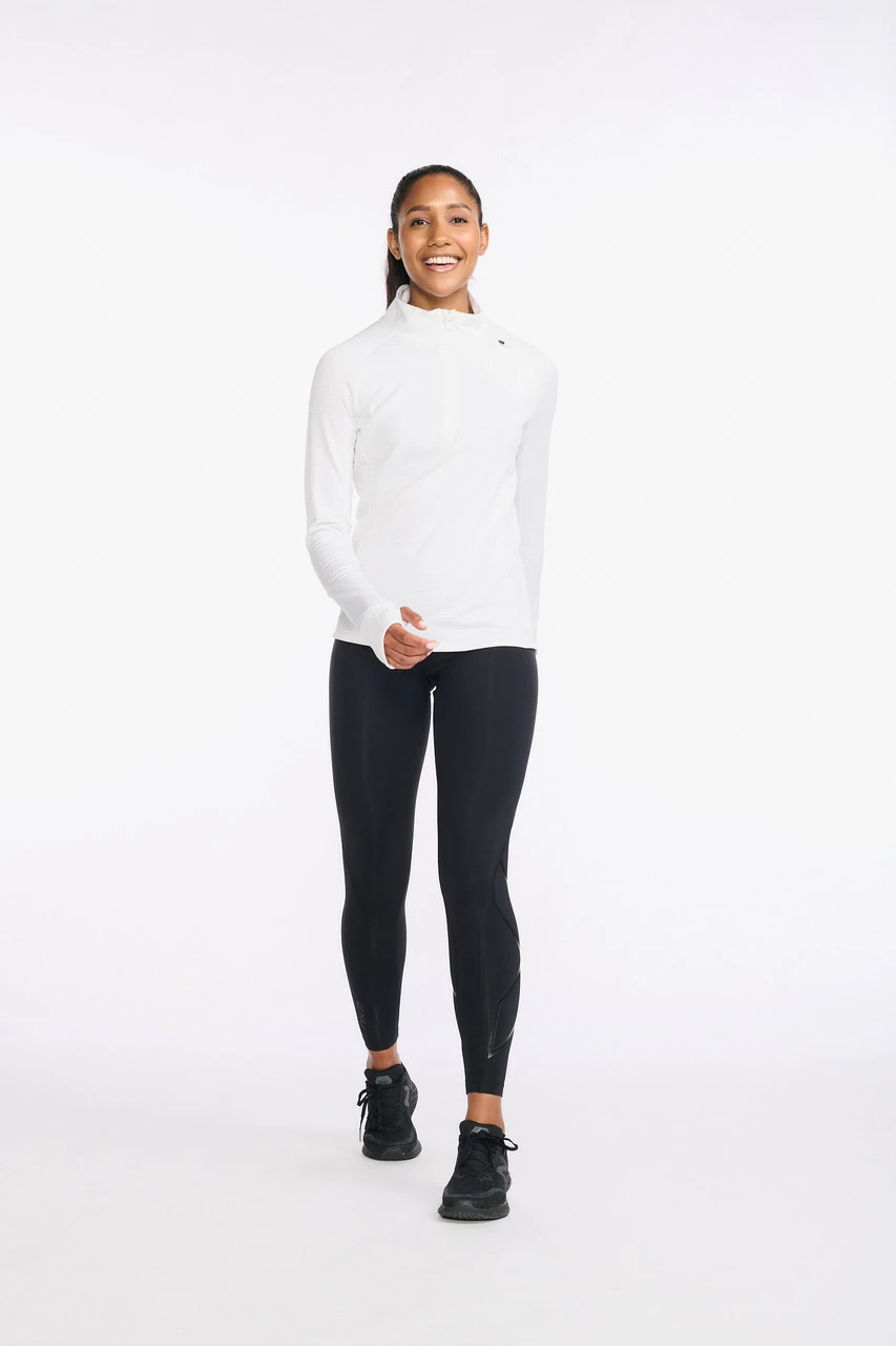 2XU - Ignition 1/4 Zip - Women's - White/White Reflective - Image 3