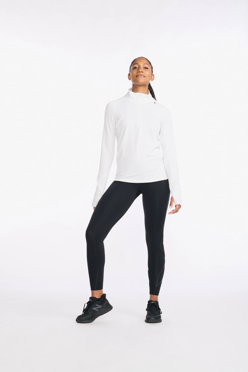 2XU - Ignition 1/4 Zip - Women's - White/White Reflective - Image 4