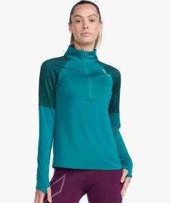 2XU - Light Speed 1/2 Zip - Women's - Jade/Silver Reflective