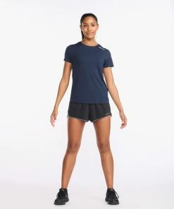 2XU - Light Speed Tee - Women's - Midnight/Silver Reflective