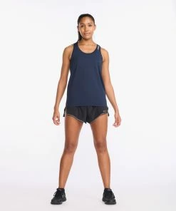 2XU - Light Speed Singlet - Women's - Midnight/Silver Reflective
