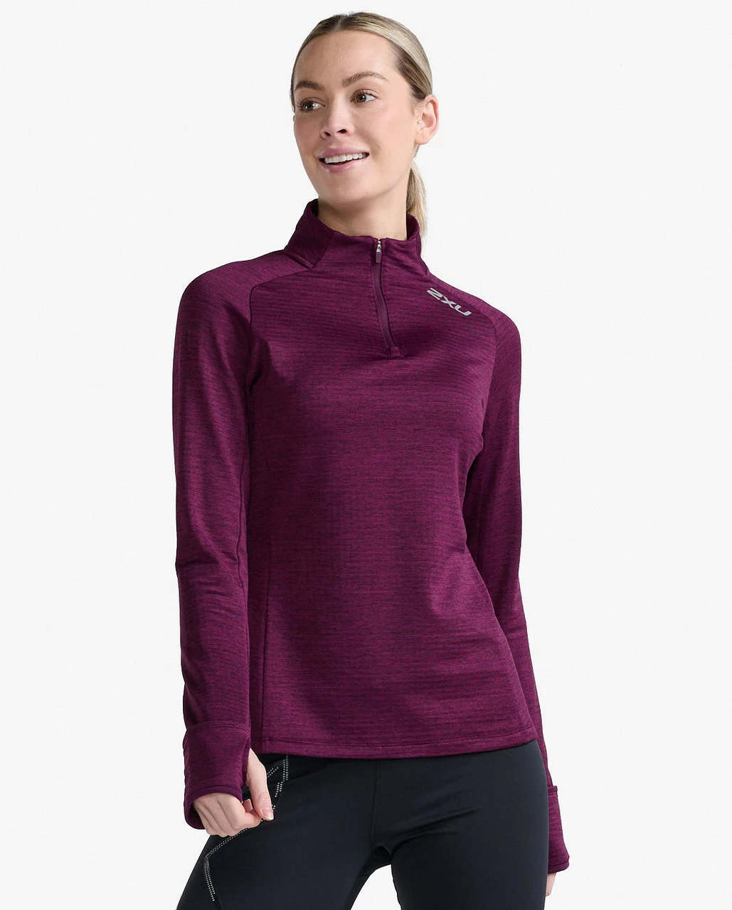 2XU - Ignition 1/4 Zip - Women's - Beet/Silver Reflective