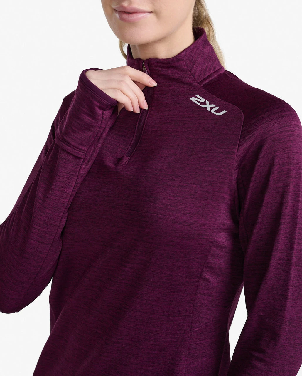 2XU - Ignition 1/4 Zip - Women's - Beet/Silver Reflective - Image 6