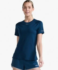 2XU - Light Speed Tee - Women's - Moonlight/Silver Reflective