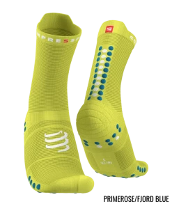 Compressport - Pro Racing Socks V4.0 Run High - Unisex - Primerose/Fjord Blue
