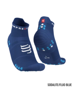 Compressport - Pro Racing Socks V4.0 Run Low - Unisex - Sodalite/Fluo Blue