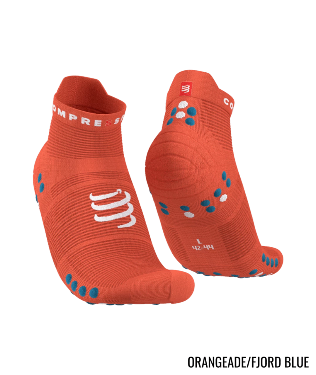 Compressport - Pro Racing Socks V4.0 Run Low - Unisex - Orangeade/Fjord Blue - Image 2