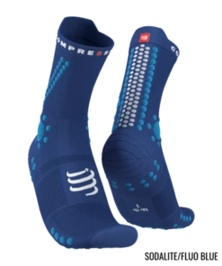 Compressport - Pro Racing Socks V4.0 Trail - Unisex - Sodalite/Fluo Blue