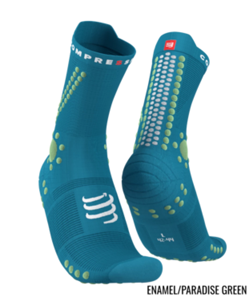 Compressport - Pro Racing Socks V4.0 Trail - Unisex - Enamel/Paradise Green