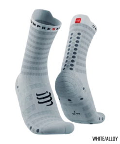 Compressport - Pro Racing Socks V4.0 Ultralight Run High - Unisex - White/Alloy