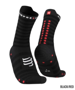 Compressport - Pro Racing Socks V4.0 Ultralight Run High - Unisex - Black/Red