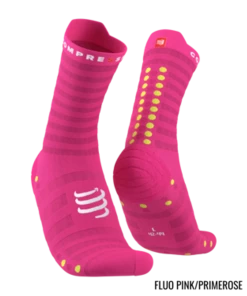 Compressport - Pro Racing Socks V4.0 Ultralight Run High - Unisex - Fluo Pink/Primerose