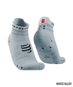Compressport - Pro Racing Socks V4.0 Ultralight Run Low - Unisex - White/Alloy