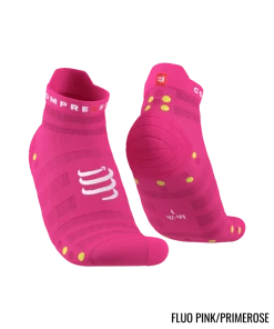 Compressport - Pro Racing Socks V4.0 Ultralight Run Low - Unisex - Fluo Pink/Primerose