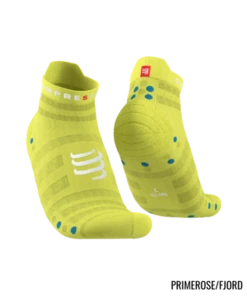 Compressport - Pro Racing Socks V4.0 Ultralight Run Low - Unisex - Primerose/Fjord Blue