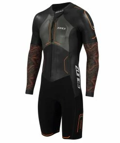 Zone 3 Zone3 - Evolution Men's Swimrun Wetsuit - Black/Orange/Gunmetal - 2023