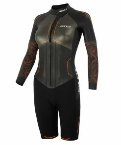 Zone 3 Zone3 - Evolution Women's Swimrun Wetsuit - Black/Orange/Gunmetal - 2023