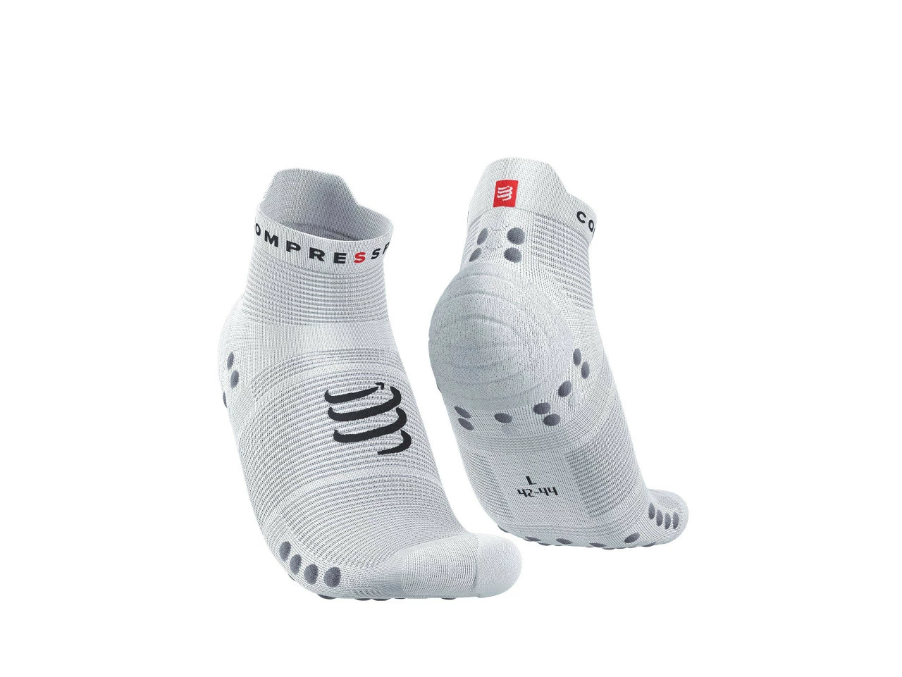 Compressport - Pro Racing Socks V4.0 Run Low - Unisex - White/Alloy